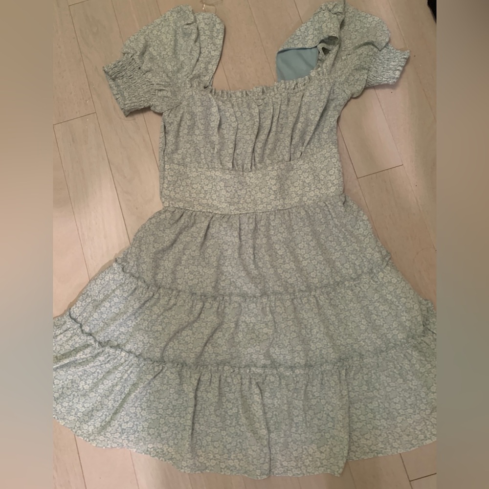 Blue Floral Ruffle Altar’d State Dress (Discontinued)
